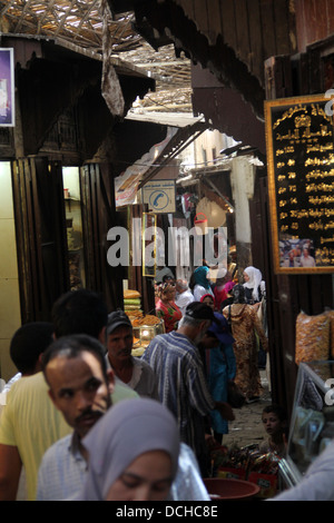a view of the streetlife in the busy medina of fez Stock Photo
