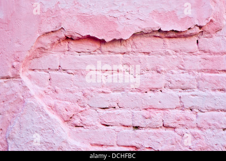 Old pink brick wall as urban background Stock Photo