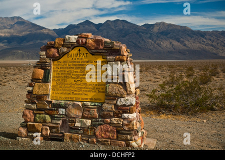 Historical marker near the ghost town mining camp of Ballarat, California Stock Photo