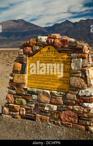 Historical marker near the ghost town mining camp of Ballarat, California Stock Photo