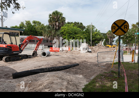 Construction and beautification in the City of Mount Dora Florida USA Stock Photo
