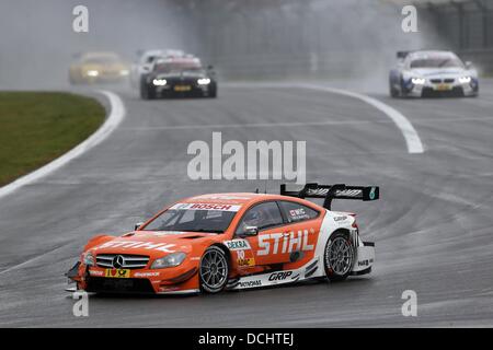 Nuerburg, Germany. 18th Aug, 2013. Canadian Mercedes driver Robert Wickens in action during the German Touring Car Masters (DTM) qualification at the Nuerburgring racing curcuit near Nuerburg, Germany, 18 August 2013. Photo: Thomas Frey/dpa/Alamy Live News Stock Photo