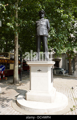 statue of sir arthur travers bomber harris memorial the strand London England UK Stock Photo