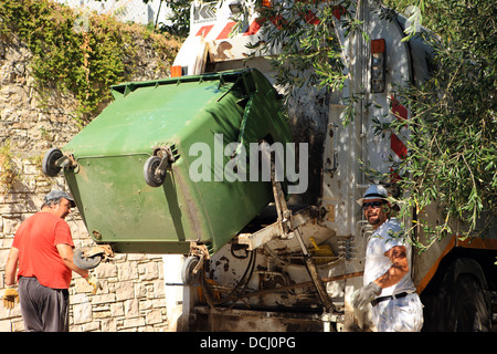 Refuse collection in Greece Stock Photo