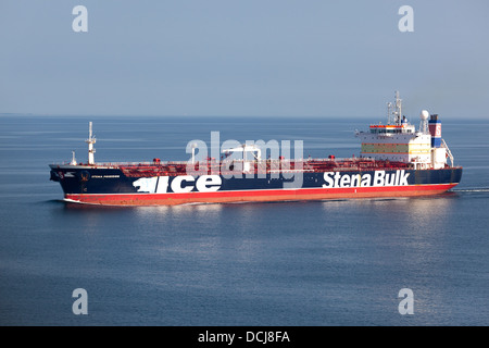 Stena Poseidon, oil tanker,one of two Panamax ships sailing out from the Baltic sea. Stock Photo