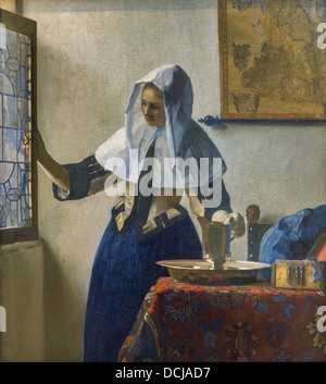 Johannes Vermeer, Woman with a Water Jug, Baroque painting, circa