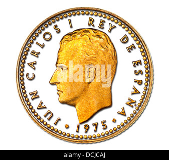 Spanish 1 peseta coin from 1975 Stock Photo