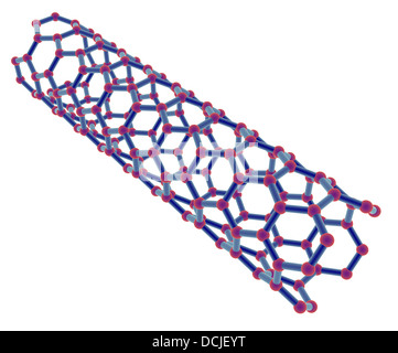 Carbon nanotube 3D isolated structure on white background Stock Photo ...