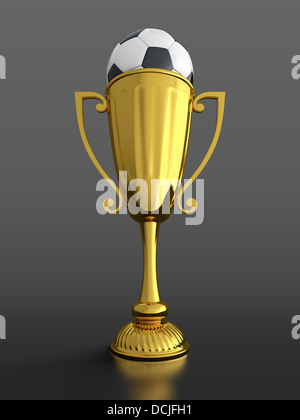 Gold trophy cup and soccer football ball with Sweden flag Stock Photo ...