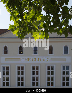 The facade of The Old Vic Theatre in London. Stock Photo