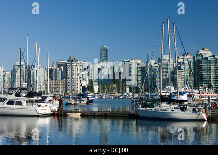 COAL HARBOUR FROM STANLEY PARK DOWNTOWN SKYLINE VANCOUVER BRITISH COLUMBIA CANADA Stock Photo