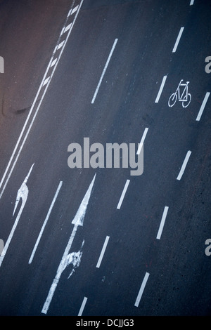 Road with Road Markings Stock Photo