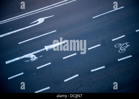Road with Road Markings Stock Photo