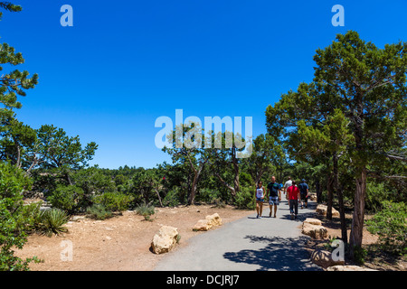 East Rim Trail between Mather Point and Yaki Point, South Rim, Grand Canyon National Park, Arizona, USA Stock Photo