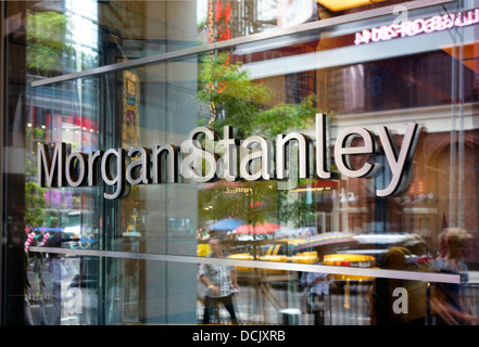 Morgan Stanley financial services in New York City Stock Photo