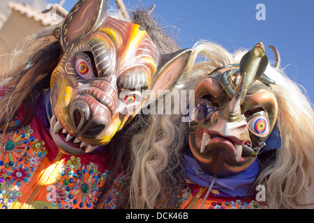 Dancers, Fiesta Señor Choquekillka, Ollantaytambo, Peru, Sacred Valley of the Incas,  South America, Latin America. Stock Photo