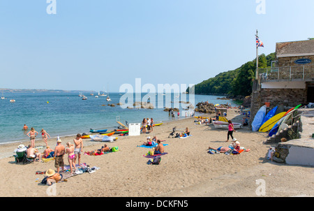 Cawsand beach Cornwall England UK on the Rame Peninsula.  Overlooks Plymouth Sound and adjoins Kingsand hamlet Stock Photo