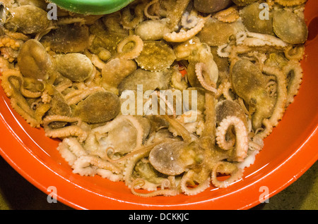 close up of fresh octopus, in Noryangjin Fisheries Wholesale fish Market in Seoul, Korea. Stock Photo