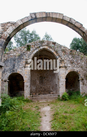 Ruins of Tina monastery. Pimiango, Asturias, Spain. Stock Photo