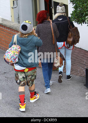 X Factor Finalists Perrie Edwards, Leigh-Anne Pinnock and Jesy Nelson from Little Mix (Formerly Rhythmix)  arrive at the X factor studios  ahead of this weekends live shows  London, England - 07.10.11 Stock Photo