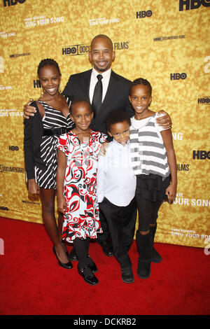 Michael Boatman and family Premiere of the HBO documentary 'Harry Belafonte Sing Your Song' at the Apollo Theater - Arrivals New York City, USA - 06.10.11 Stock Photo