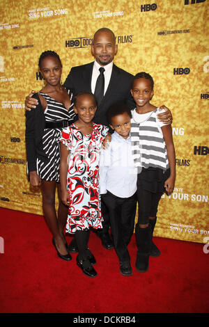 Michael Boatman and family Premiere of the HBO documentary 'Harry Belafonte Sing Your Song' at the Apollo Theater - Arrivals New York City, USA - 06.10.11 Stock Photo