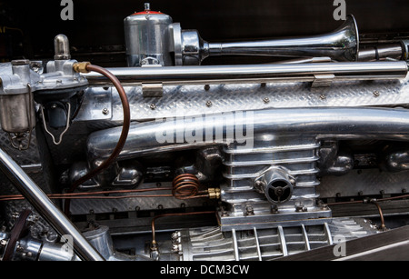 A classic Bugatti Type 35 sportscar engine Stock Photo