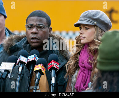 Tracy Morgan and Dense Richards on location at Rockefeller Center shooting '30 Rock'  New York City, USA - 18.10.11 Stock Photo