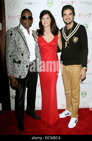 Mike Jean, Ines Ferre and DJ Cassidy celebrities attend the 'Hands for Haiti' benefit in New York City New York City, USA - 19.10.11 Stock Photo