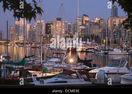 COAL HARBOUR FROM STANLEY PARK DOWNTOWN SKYLINE VANCOUVER BRITISH COLUMBIA CANADA Stock Photo