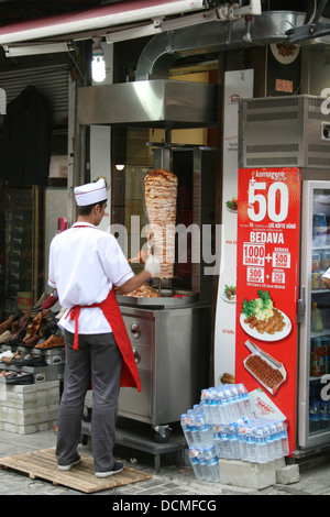 Turkish Kebab Shop Outside Istanbul's Grand Bazaar Stock Photo