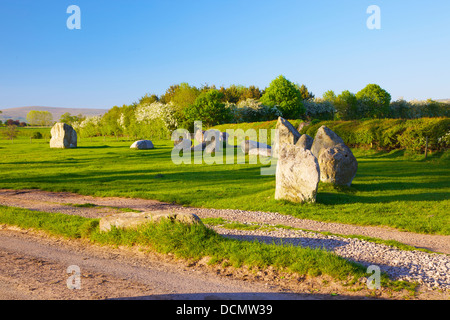 Long Meg and her Daughters Prehistoric Neolithic megalithic standing stone circle near Penrith Cumbria England UK Stock Photo