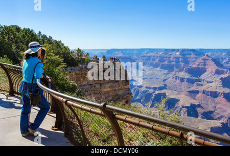 Tourists at Mather Point, South Rim, Grand Canyon National Park, Arizona, USA Stock Photo