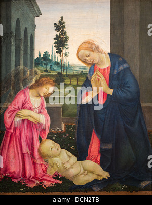 15th century  -  The Adoration of the Child, 1475 - Filippino Lippi Philippe Sauvan-Magnet / Active Museum Stock Photo