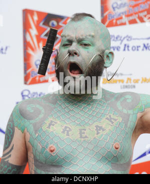 Erik Sprague aka 'The Lizardman'   at the launch of Ripley's Believe It Or Not book launch at Ripley's, Piccadilly  London, England- 27.10.11 Stock Photo