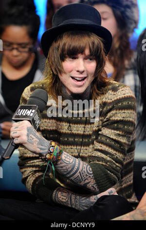 Christofer Drew  'Never Shout Never' appear on Much Music's New.Music.Live promoting their latest album 'Time Travel'.  Toronto, Canada - 27.10.11 Stock Photo