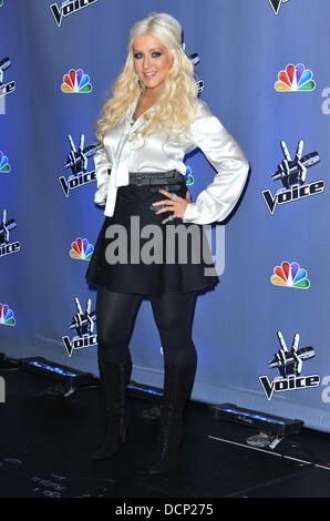 Christina Aguilera 'The Voice' press junket at the Sony Pictures Studios Los Angeles, California - 28.10.11 Stock Photo