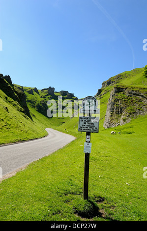 The winding road that passes through Winnats pass Castleton Derbyshire England uk Stock Photo