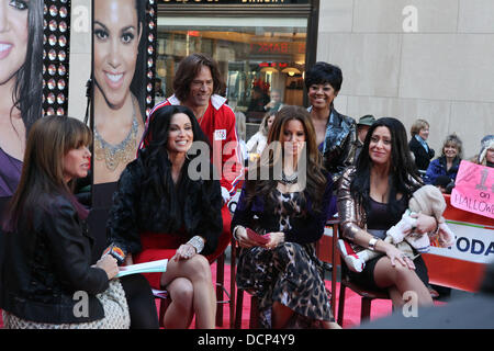 (L-R) Melissa Rivers, Amy Robach, Lester Holt, Jenna Wolfe, Janice Huff and Melissa Francis as the Kardashians filming for the NBC Today Show at Rockefeller Center for Halloween New York City, USA - 30.10.11 Stock Photo