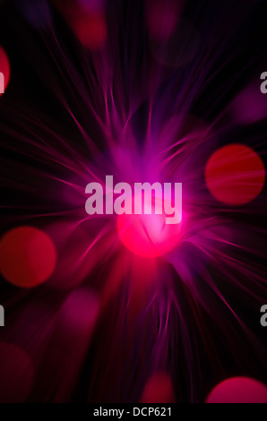 radiating bokeh lights light aesthetically pleasing colors fiber optics communication cable channels connection data Stock Photo