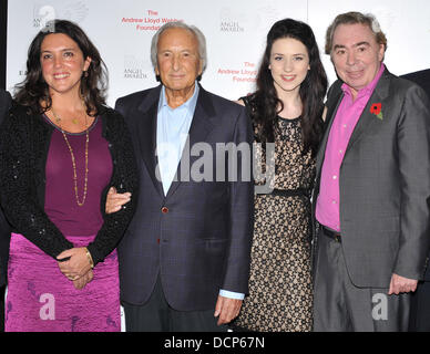 Lord Andrew Lloyd Webber, Michael Winner, Danielle Hope, Bettany Hughes English Heritage Angel Awards - photocall held at The Palace Theatre. London, England - 31.10.11 Stock Photo