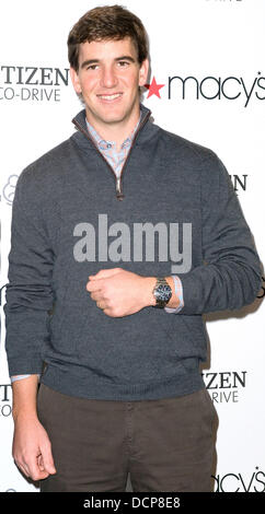 Star Quarterback Eli Manning launches his limited edition 'Citizen Eco-Drive Perpetual Chrono A-T ' watch at Macy's Herald Square New York City, USA - 01.11.11 Stock Photo