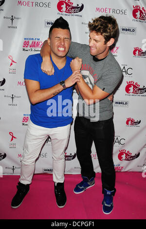 Talent Agent Johnny Donovan and CJ koegel from MTV Real World Cancun  at 'Lets Get Laced And Think Pink Rocks Fundraiser' to benefit the Sylvester Comprehensive Cancer Center held at Club Play Miami Beach, Florida - 02.11.11 Stock Photo