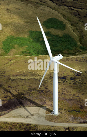 a solitary wind turbine on the Pennines Stock Photo