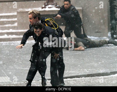Matthew Modine,  on the Batman movie set of 'The Dark Knight Rises' New York City, USA - 06.11.11 Stock Photo