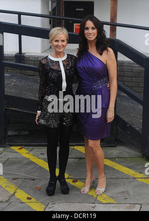 Lisa Maxwell, Andrea McLean 'Loose Women' leaving the ITV studios and heading for the Christmas with the Loose Women DVD launch party - Photocall London, England - 10.11.11 Stock Photo