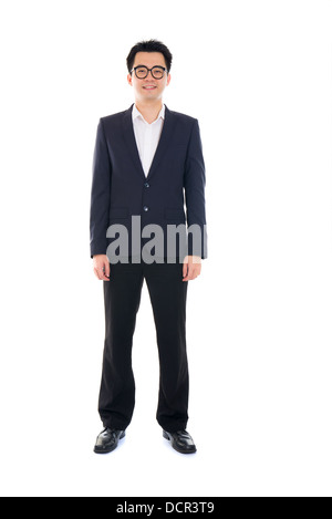 Premium Photo  Full body shot of happy japanese businessman laughing and  pointing to side