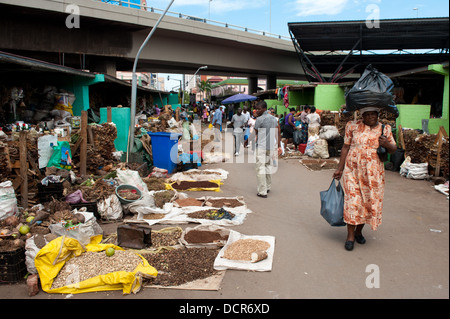 Zulu herbalist market, Victoria Street Market, Durban, South Africa Stock Photo