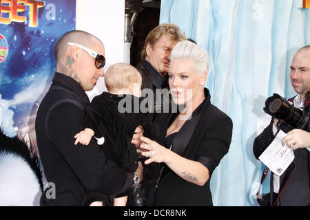 Singer / voice recording artist Alecia Beth Moore aka Pink and husband