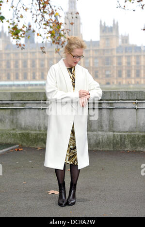Meryl Streep unveils the UK poster campaign for 'The Iron Lady' on the south bank. London, England - 14.11.10 Stock Photo